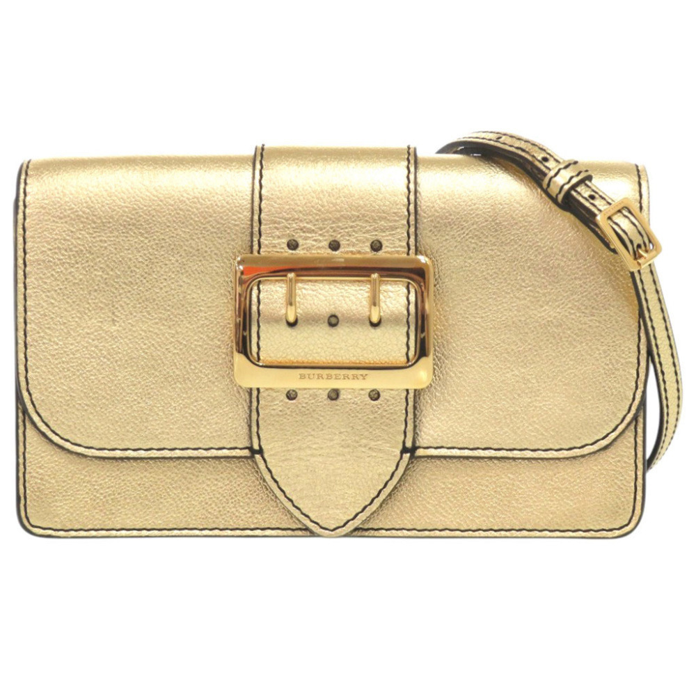 Burberry Buckle Metallic Leather Gold Shoulder Bag 1410BURBERRY
